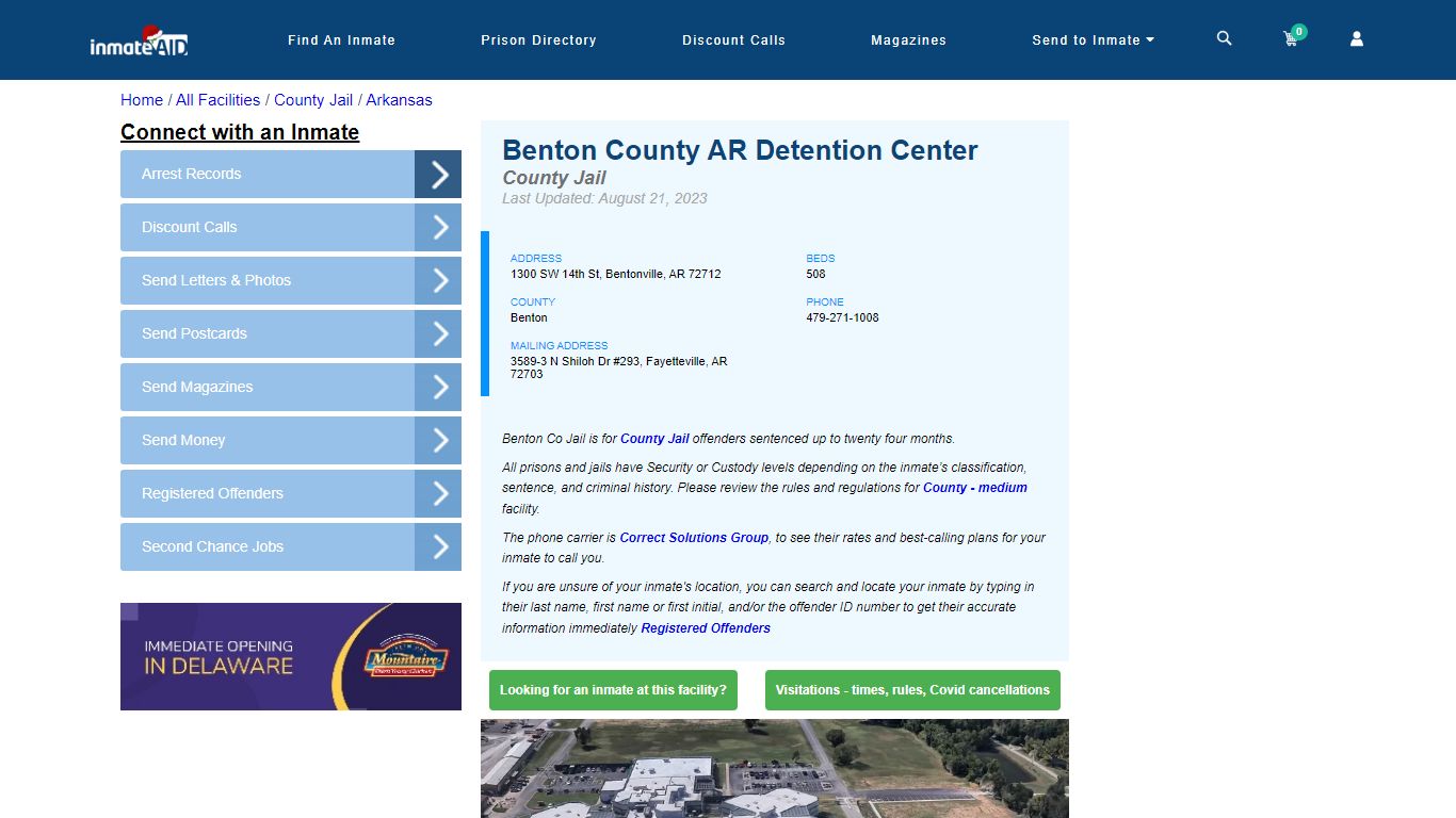 Benton County AR Detention Center - Inmate Locator - Bentonville, AR